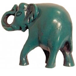 Trunk Up Elephant Turquoise RF-156T - Click Image to Close